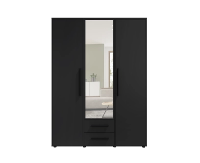 MAXIONE Szafa z lustrem SZ3D2SZ czarny mat